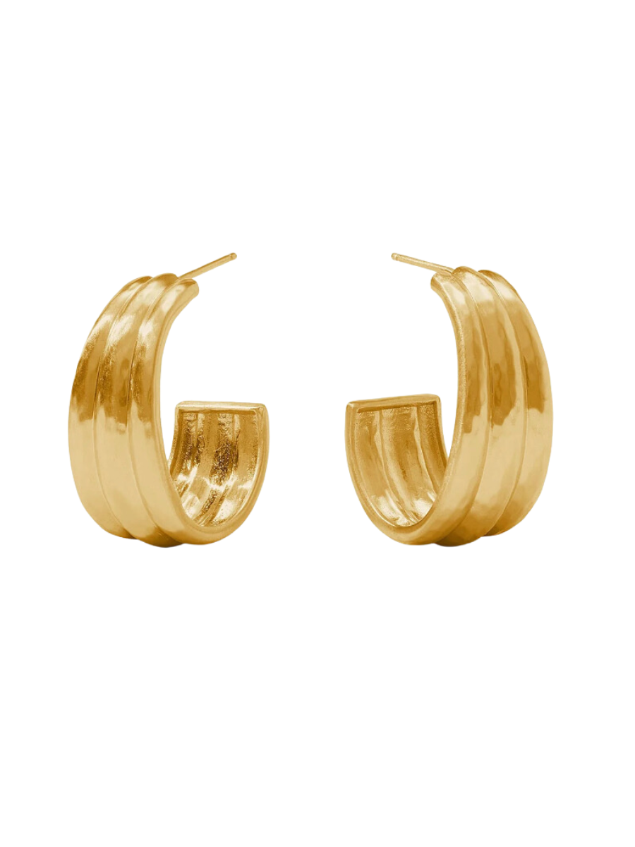 Julie Vos Cirque Hoop Gold Small Medium Large Textured Hoop Post Back Women's Accessory Jewelry Gift Jincy's