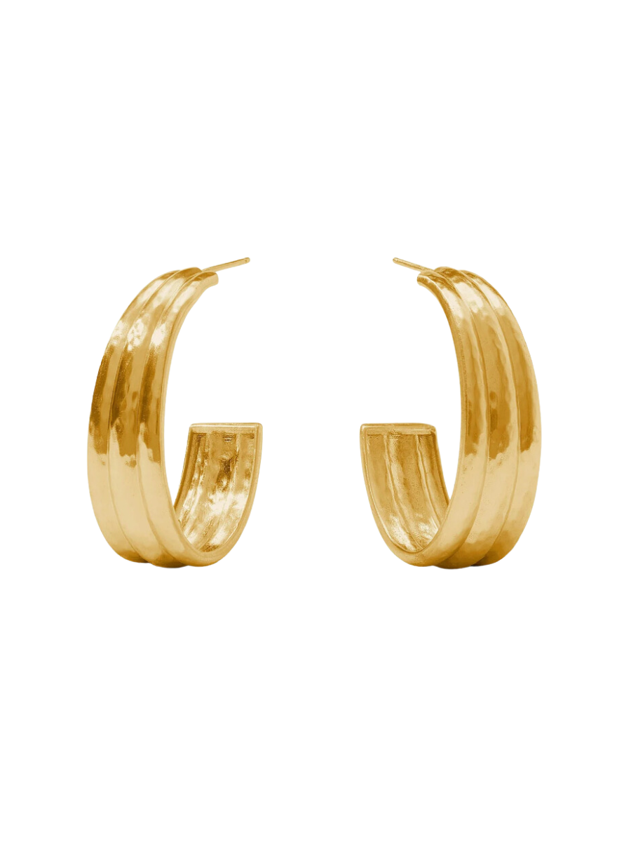 Julie Vos Cirque Hoop Gold Small Medium Large Textured Hoop Post Back Women's Accessory Jewelry Gift Jincy's