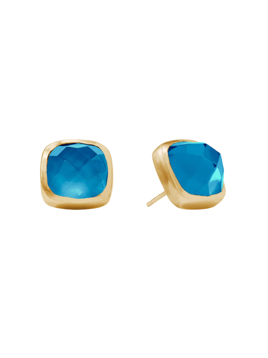 Julie Vos Catalina Stud Iridescent London Blue Bright Blue Statement Jewelry Accessory Women's Gift Stud Earring Jincy's