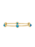 Julie Vos Milano Luxe Bangle Iridescent London Blue Bright Blue Bracelet Hammered Gold Women's Accessory Jewelry Gift Jincy's