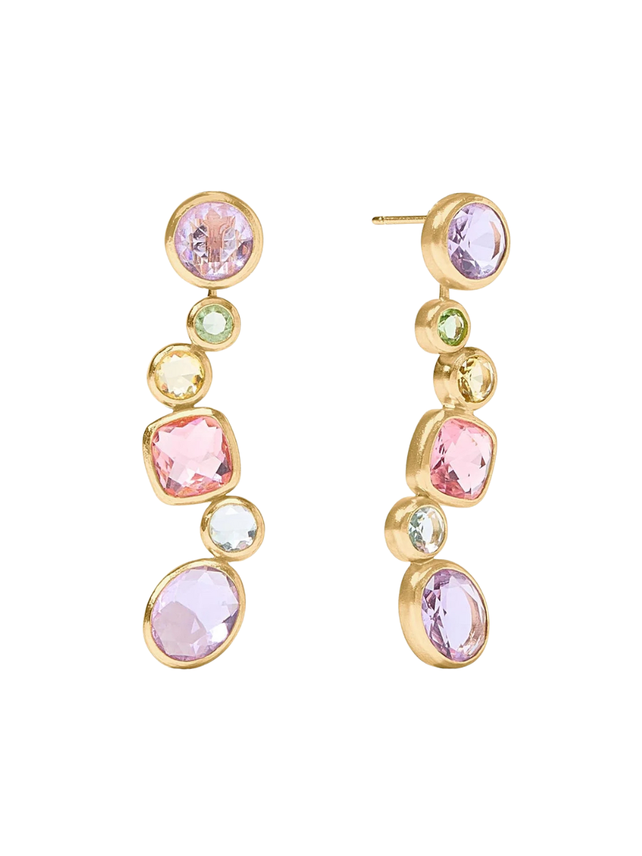Julie Vos Kaleidoscope Earring Jacket Multi Stone Pastel Statement Earring Post Back Women's Accessory Jewelry Gift Jincy's