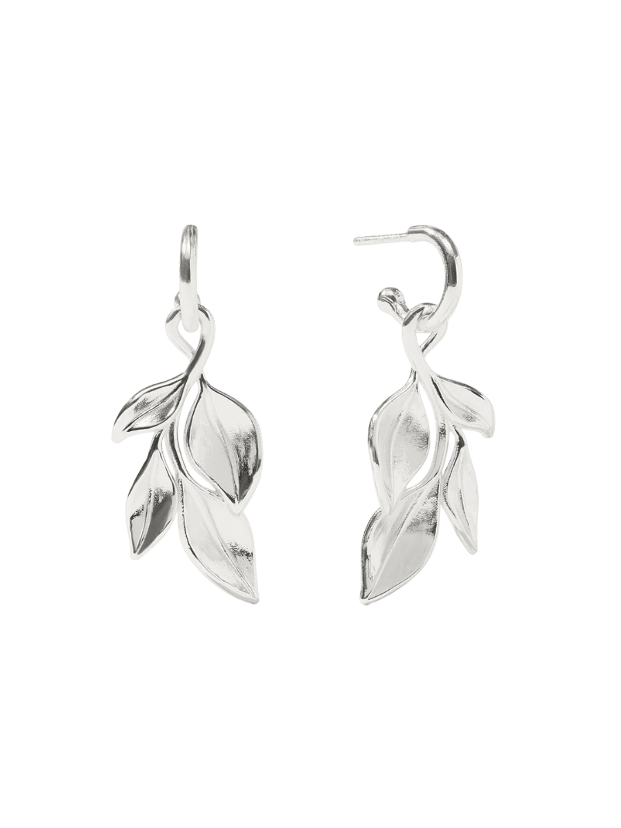 JULIE VOS | Willow Hoop & Charm Earring - Silver