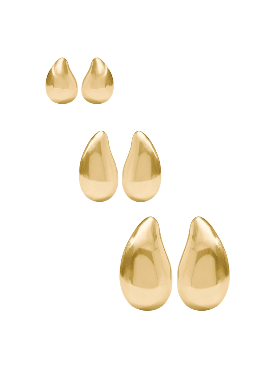 Julie Vos Wave Earring Gold Teardrop Post Back Abstract Women's Accessory Jewelry Gift Jincy's