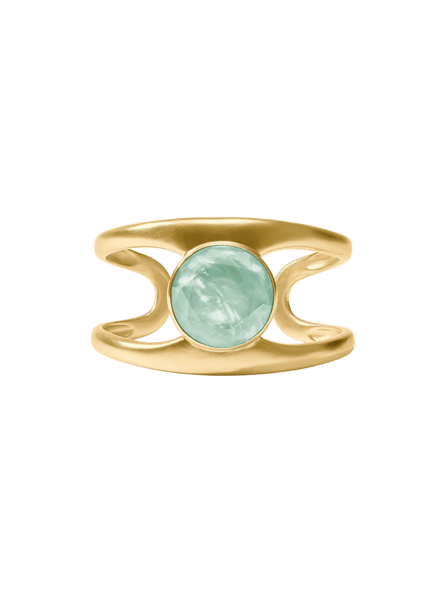 JULIE VOS | Laguna Stone Cuff - Iridescent Aquamarine Blue