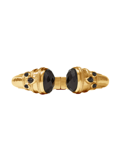 JULIE VOS Cannes Cuff Obsidian Black statement gold womens jincy's