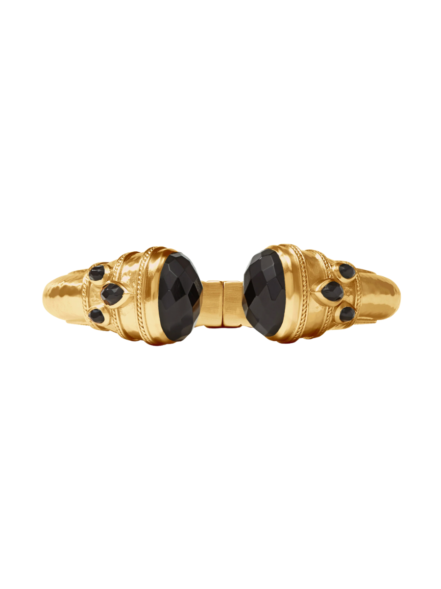 JULIE VOS Cannes Cuff Obsidian Black statement gold womens jincy's