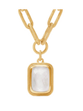 Julie Vos Cheval Paperclip Statement Necklace Iridescent Clear Crystal Link Necklace Chain Necklace Statement Pendant Clear White Women's Accessory Jewelry Gift Jincy's
