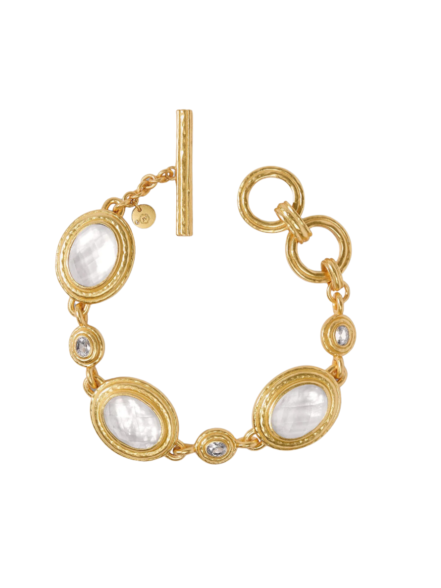 Julie Vos Tudor Stone Bracelet Iridescent Clear Crystal Bracelet Statement Texture Women's Accessory Jewelry Gift Jincy's