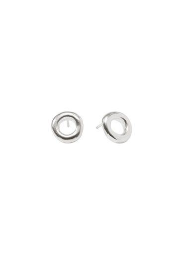 JULIE VOS | Wave Circle Stud - Silver