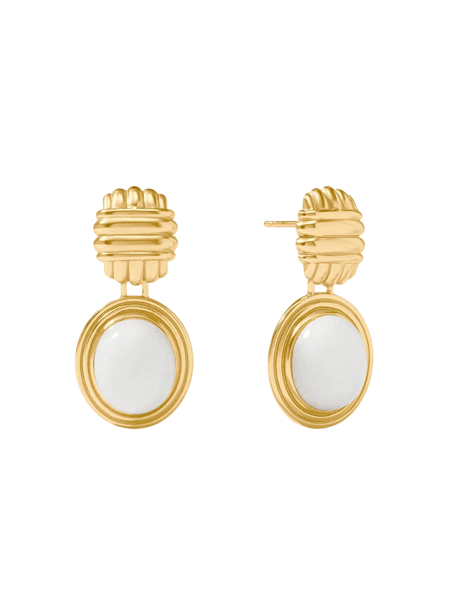 JULIE VOS | Portofino Stone Earring - White Jade