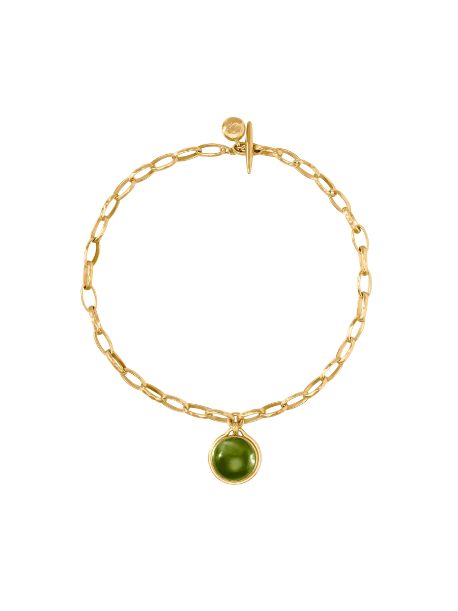 JULIE VOS | Solara Statement Necklace - Gold Iridescent Palmetto Green