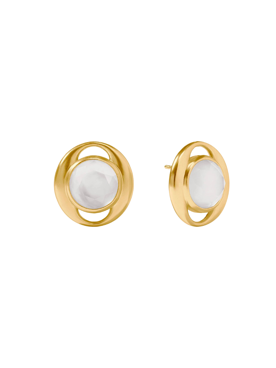 JULIE VOS | Laguna Stone Stud - Iridescent Clear Crystal