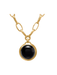 JULIE VOS | Solara Statement Necklace - Gold Obsidian Black