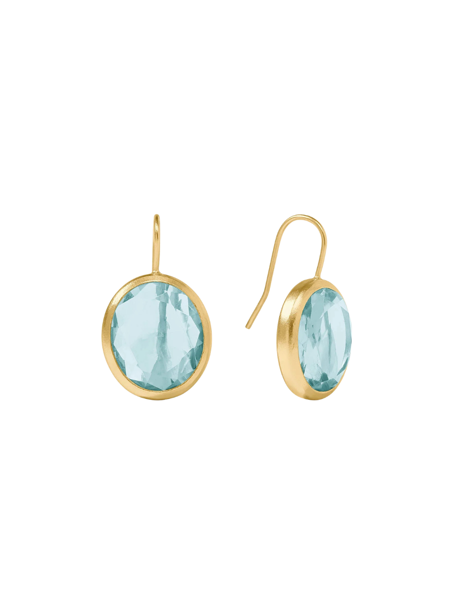 JULIE VOS | Laguna Stone Earring - Aquamarine Blue