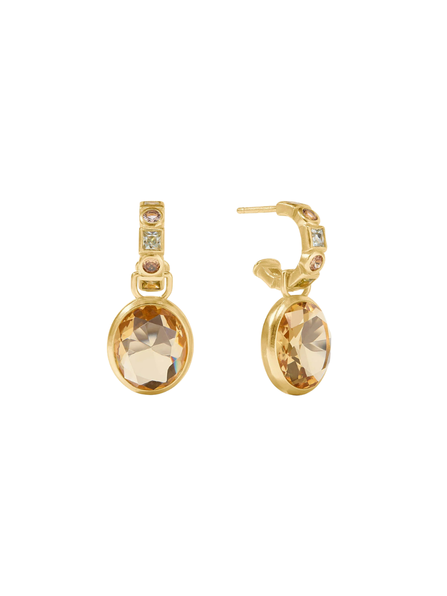 JULIE VOS | Jolie Hoop & Charm Earring - Multi Stone