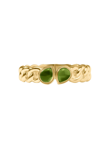 JULIE VOS | Dolce Hinge Bangle - Iridescent Palmetto Green