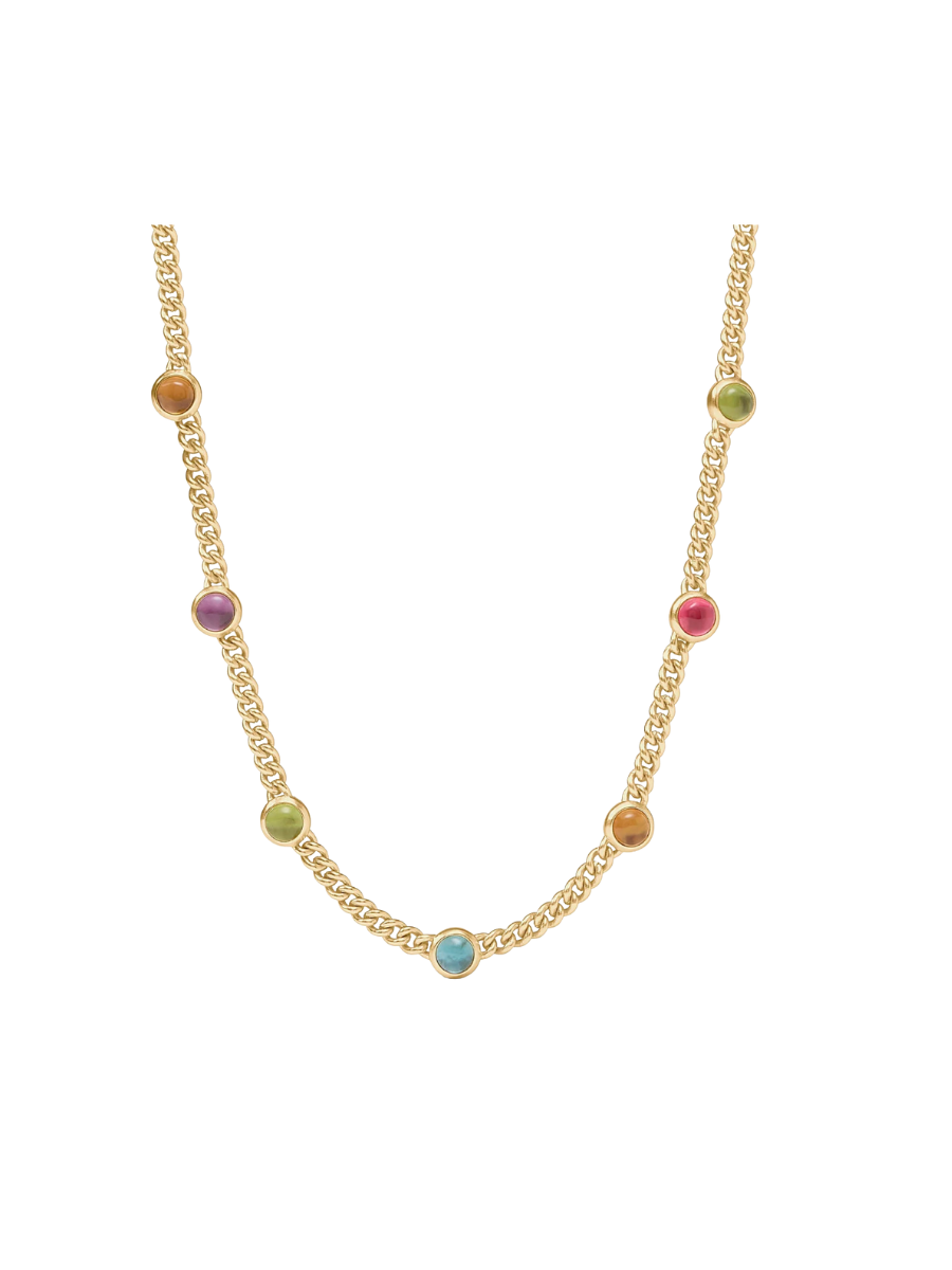 JULIE VOS | Dolce Delicate Station Necklace - Iridescent Multi Stone