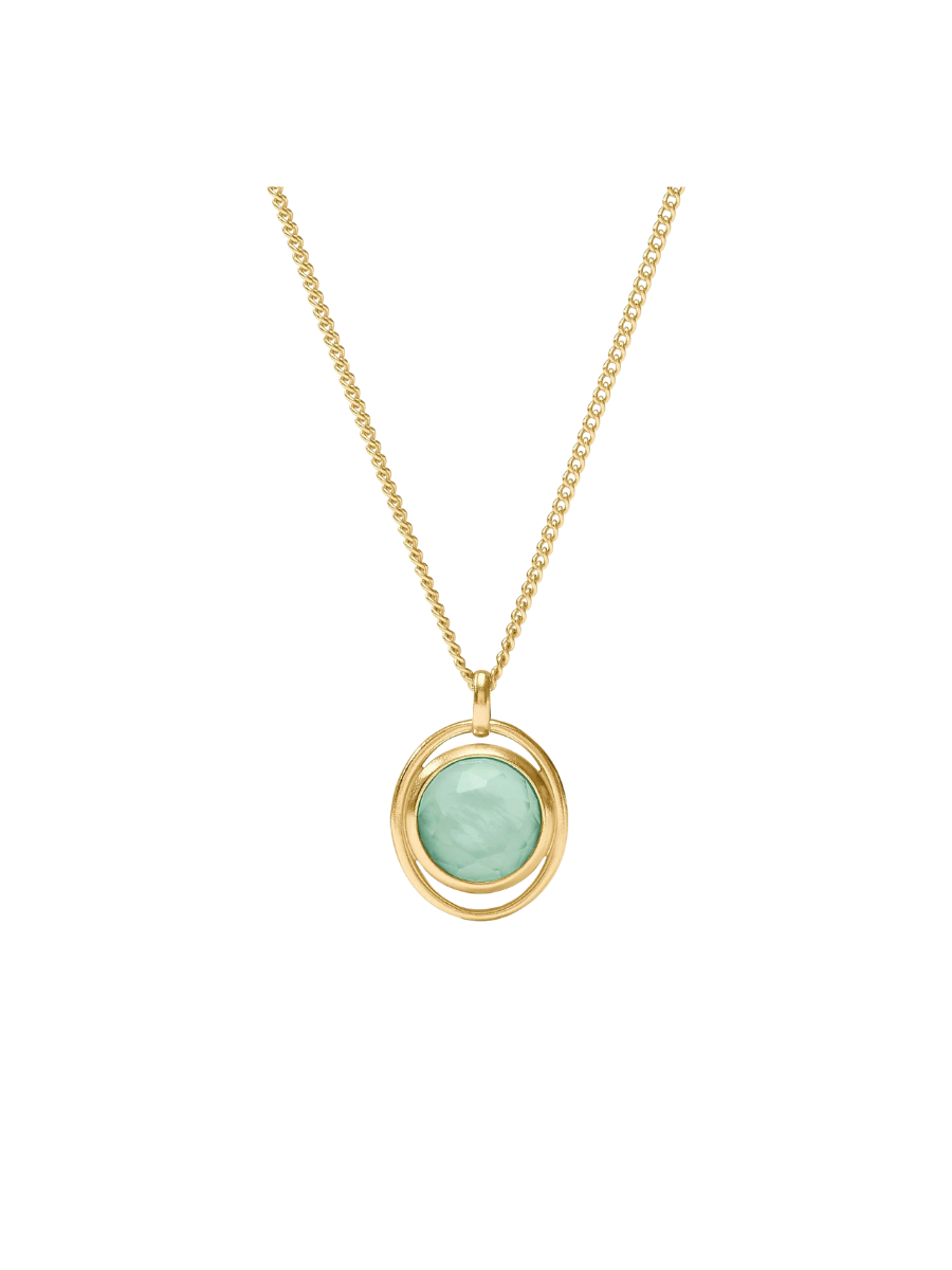 JULIE VOS | Laguna Solitaire Necklace - Iridescent Aquamarine Blue