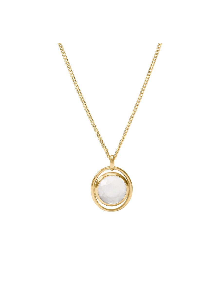 JULIE VOS | Laguna Solitaire Necklace - Iridescent Clear Crystal