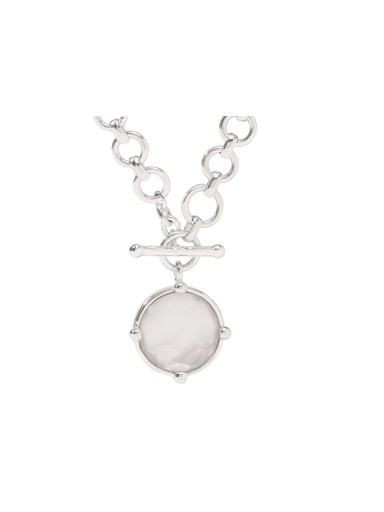 JULIE VOS | Honeybee Demi Necklace -Silver Iridescent Clear Crystal