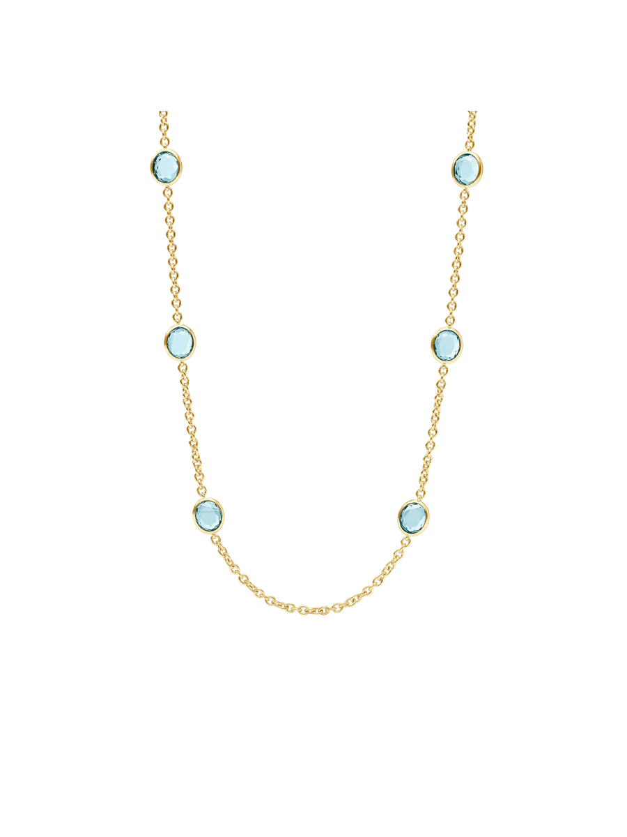 JULIE VOS | Laguna Stone Station Necklace - Aquamarine Blue