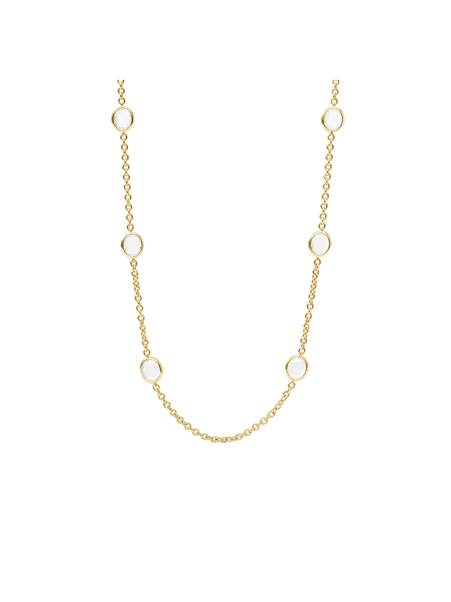 JULIE VOS | Laguna Stone Station Necklace - Clear Crystal