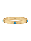 Julie Vos Catalina Stone Bangle Iridescent London Blue Light Blue Bright Blue Hammered Gold Bracelet Jewelry Accessory Women's Gift Jincy's