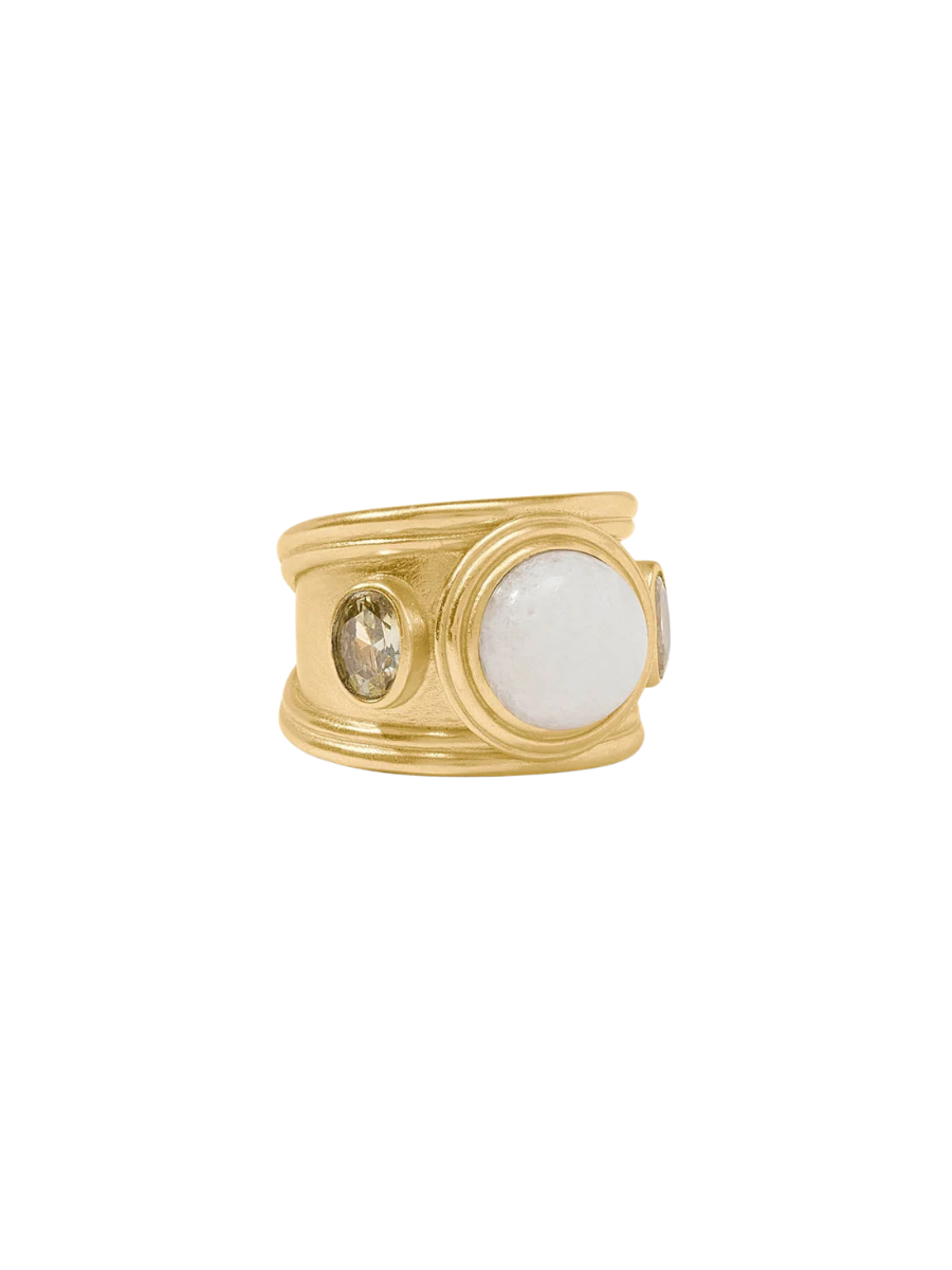 JULIE VOS | Portofino Stone Ring - White Jade