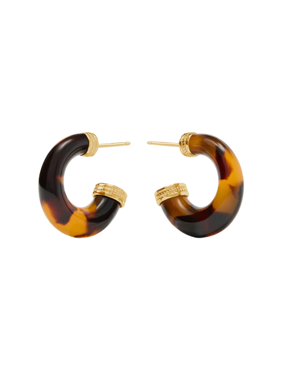 Julie Vos Madison Statement Hoop Tortoiseshell Post Back Hoops Neutral Women's Accessory Jewelry Gift Jincy's Small Medium Large