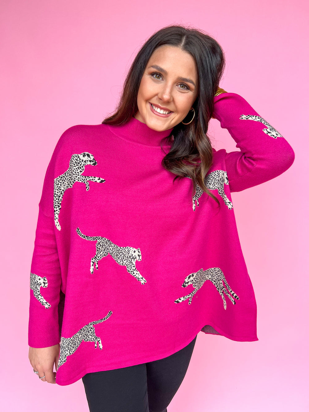 On The Catwalk Sweater - Hot Pink