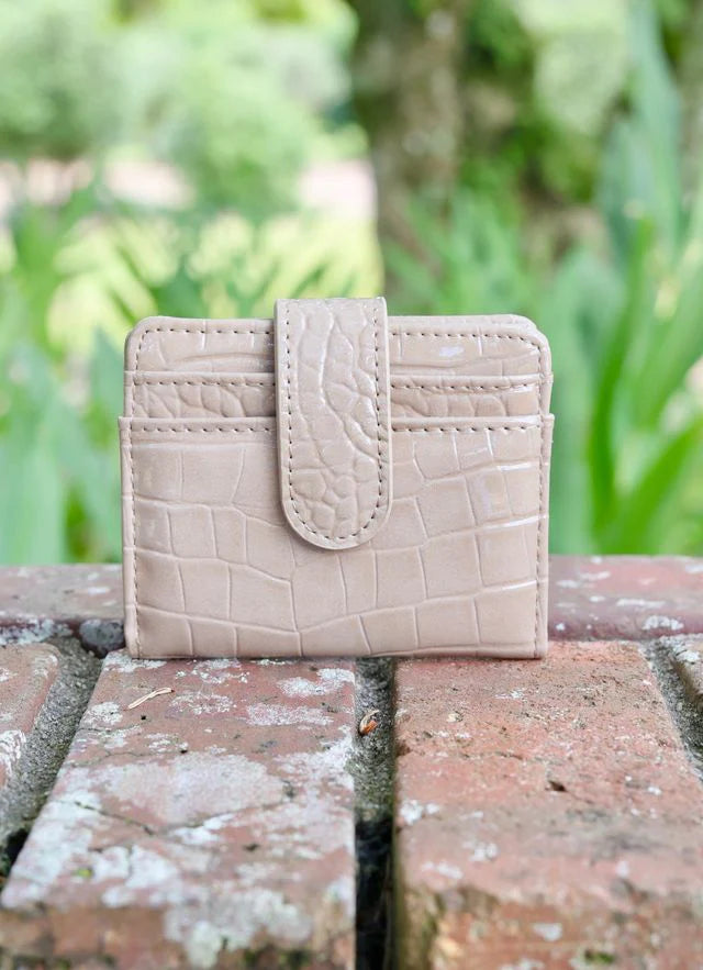 Caroline Hill | Tate Card Holder Wallet - Taupe Patent