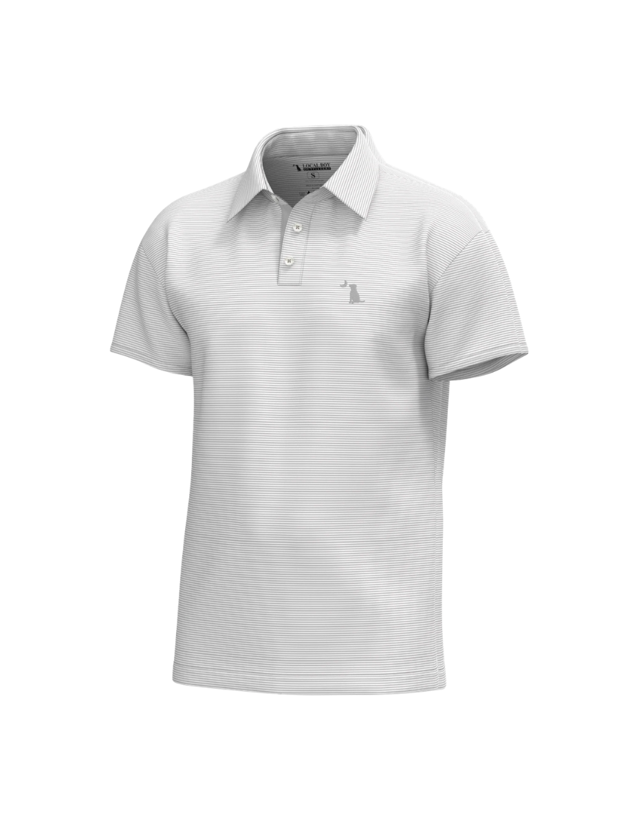 Local Boy | YOUTH Palms Polo - Light Gray/White