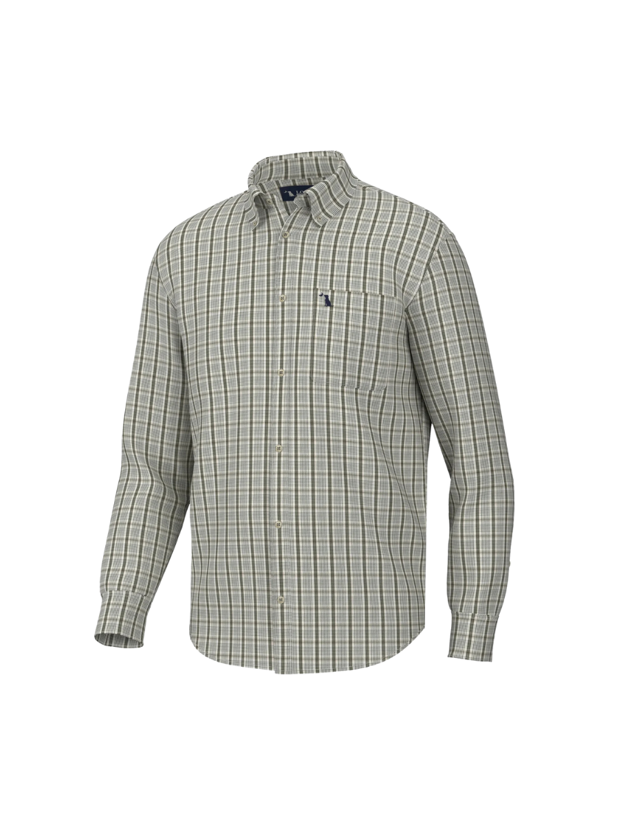 Local Boy | Stamps Dress Shirt - Light Beige/Olive/Green
