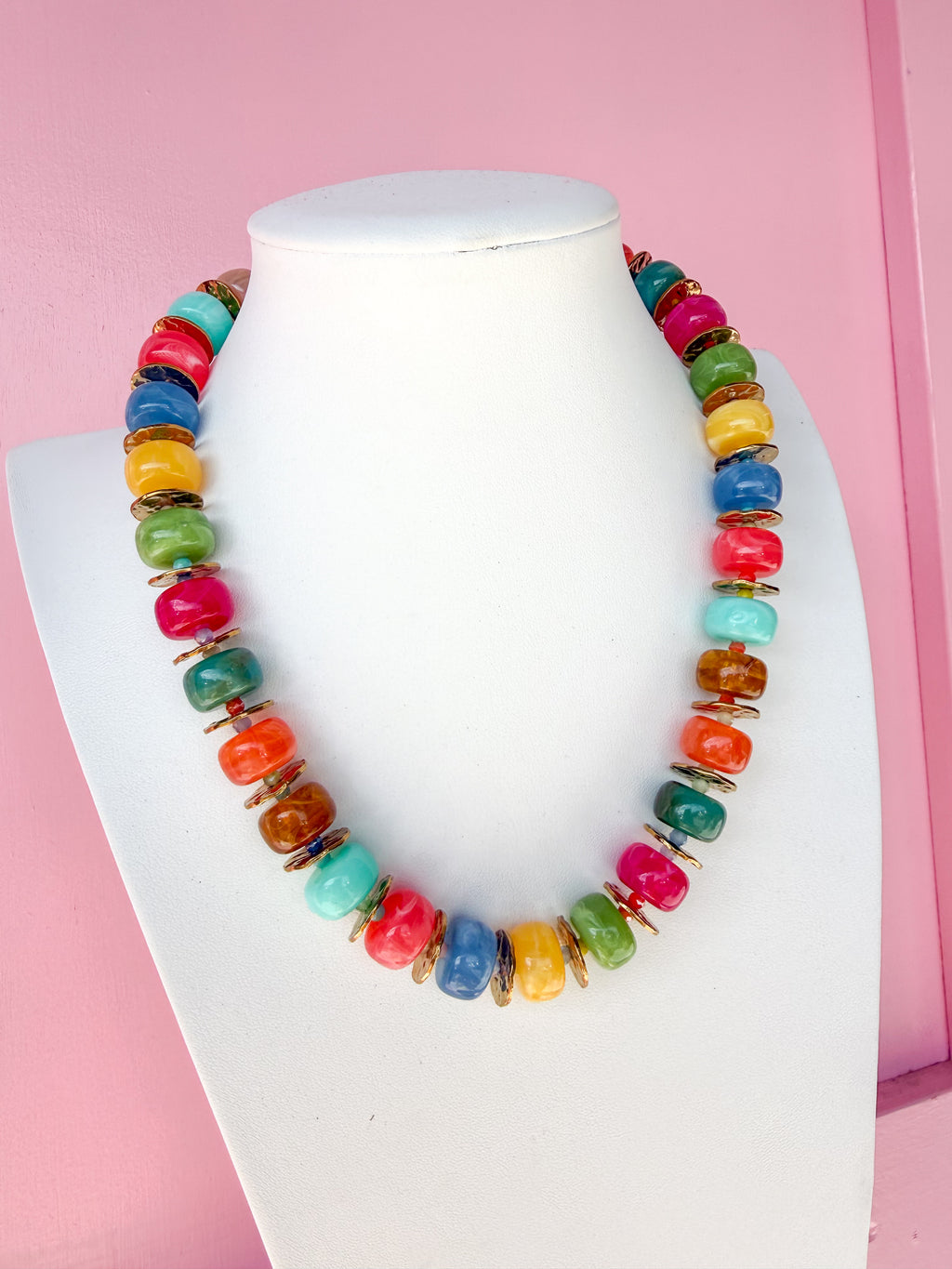 Love Lemon Lane Beaded Acrylic Necklace Multi Jincy's Women's Boutique