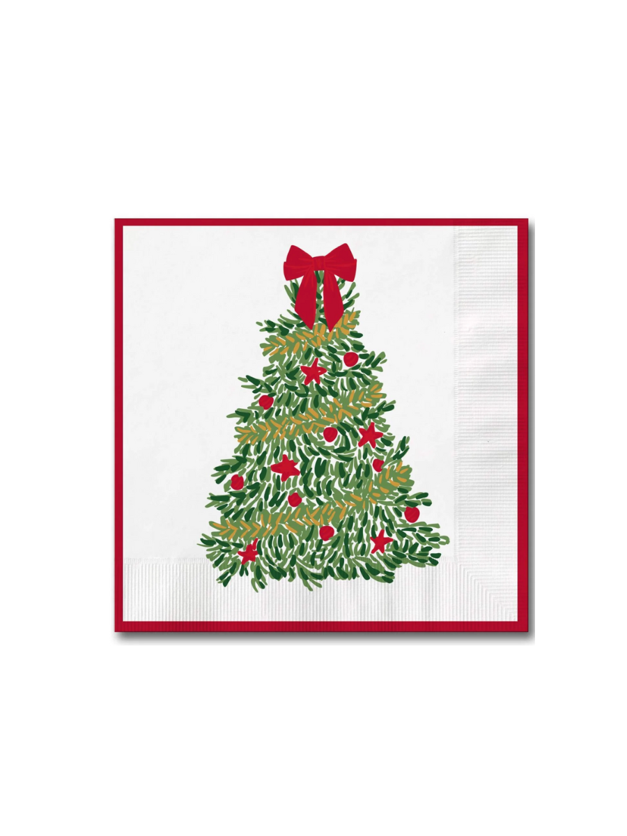 Mary Square | Cocktail Napkins - Traditional Tree