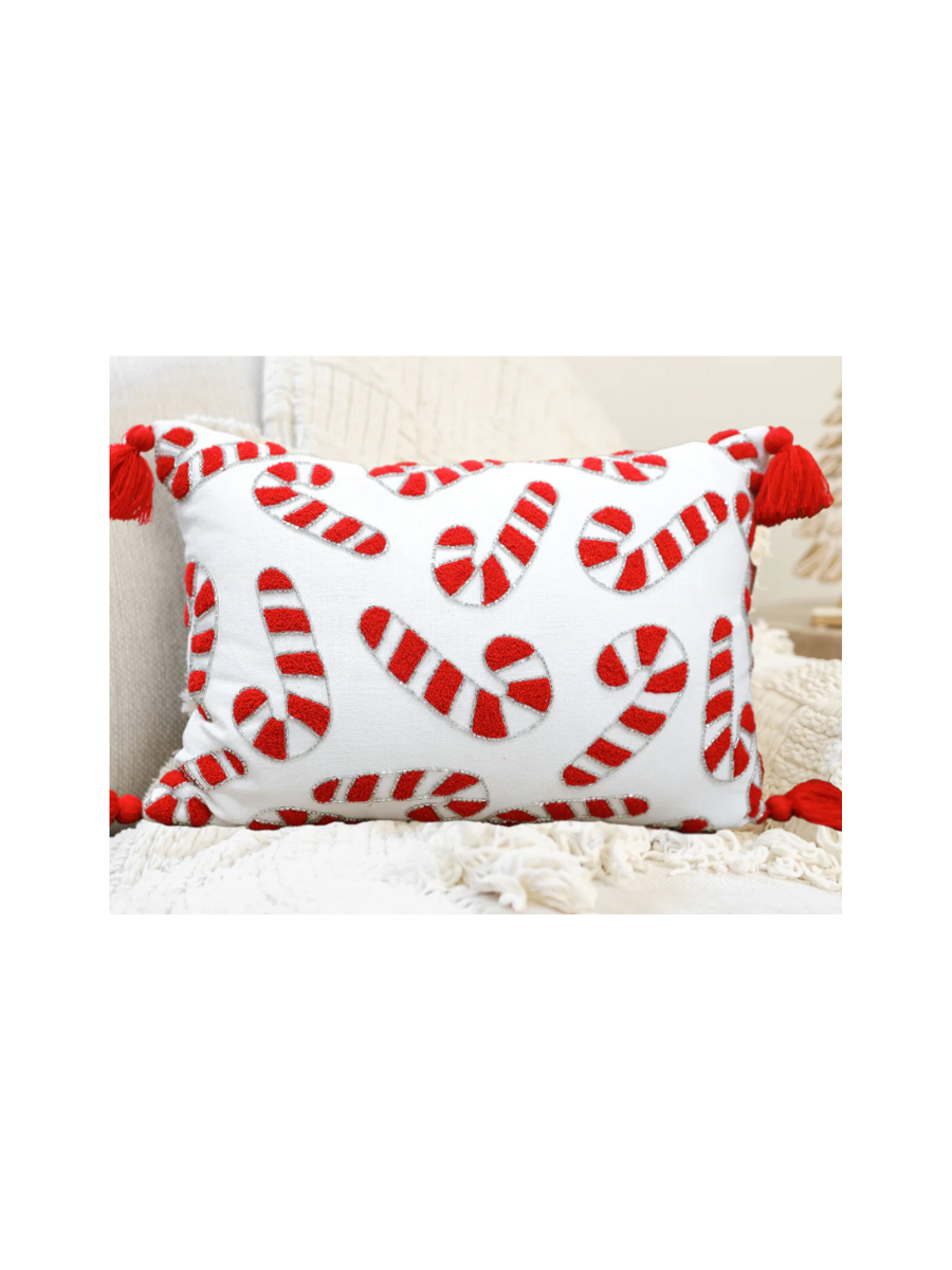 Mary Square | Candy Canes Lumbar Pillow