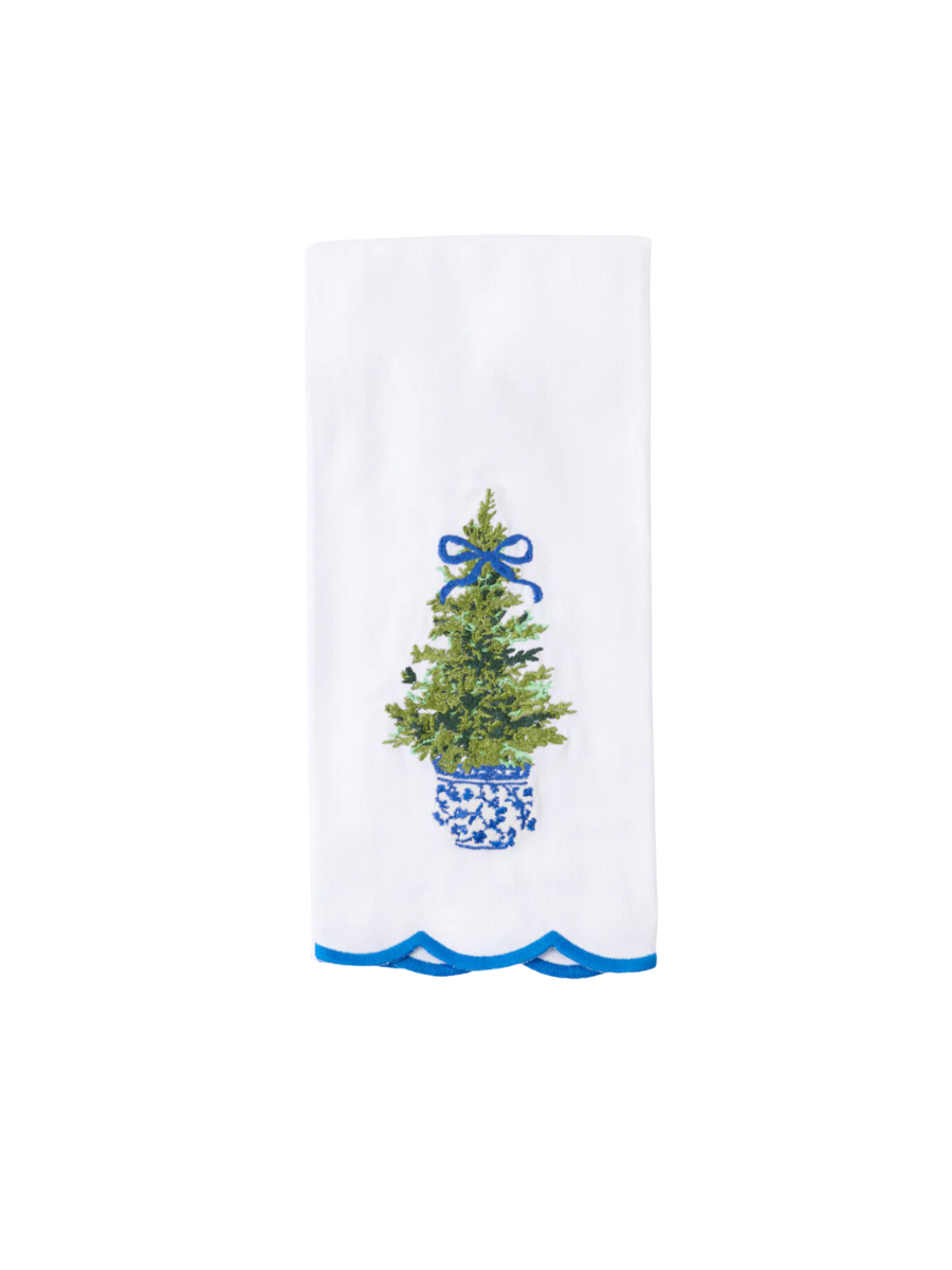 Mary Square | Fancy & Festive Embroidered Tea Towel