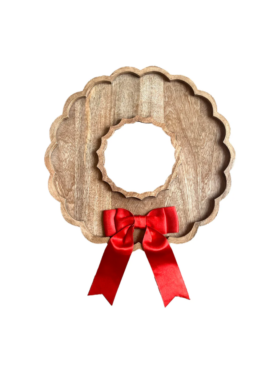 Mary Square | Wood Wreath Board with Bow