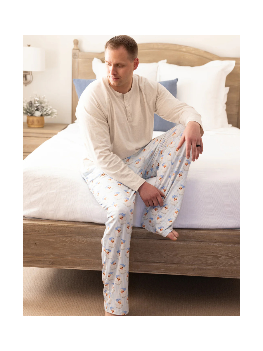 Mary Square | Men's Pajama Pants - Santa Baby - Blue