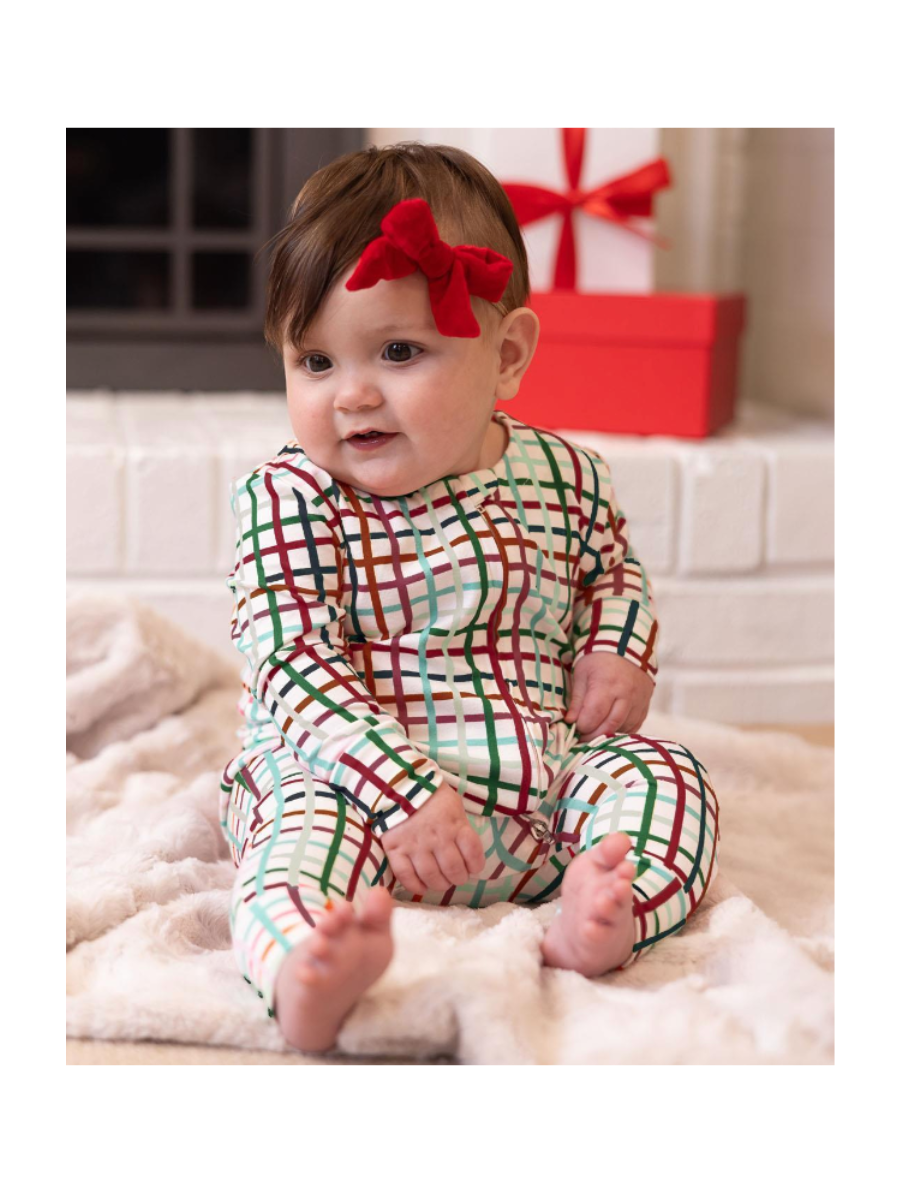 Mary Square | BABY Pajama Onesie - Family Plaid