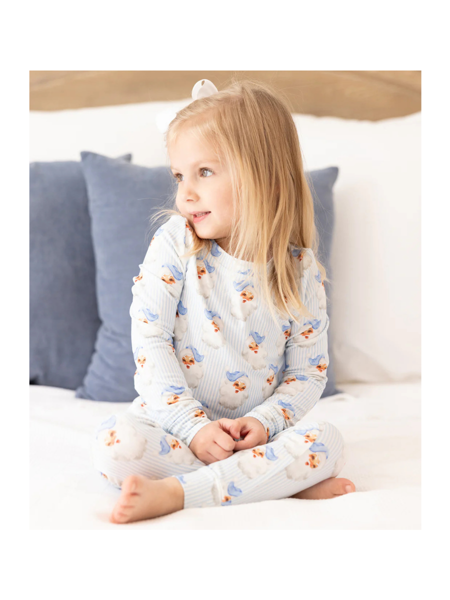 Mary Square | TODDLER Pajama Set - Santa Baby - Blue