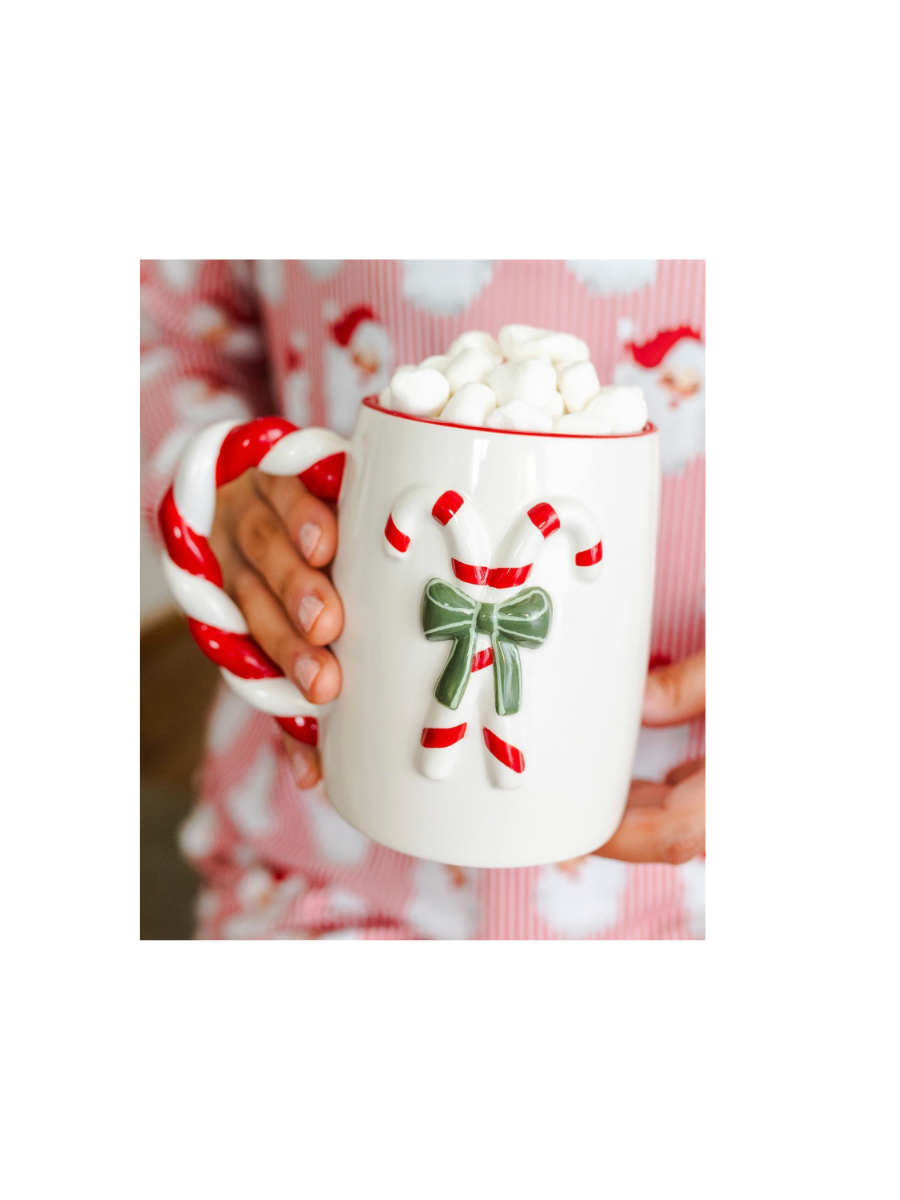 Mary Square | Coffee Mug - Sculpted Candy Cane