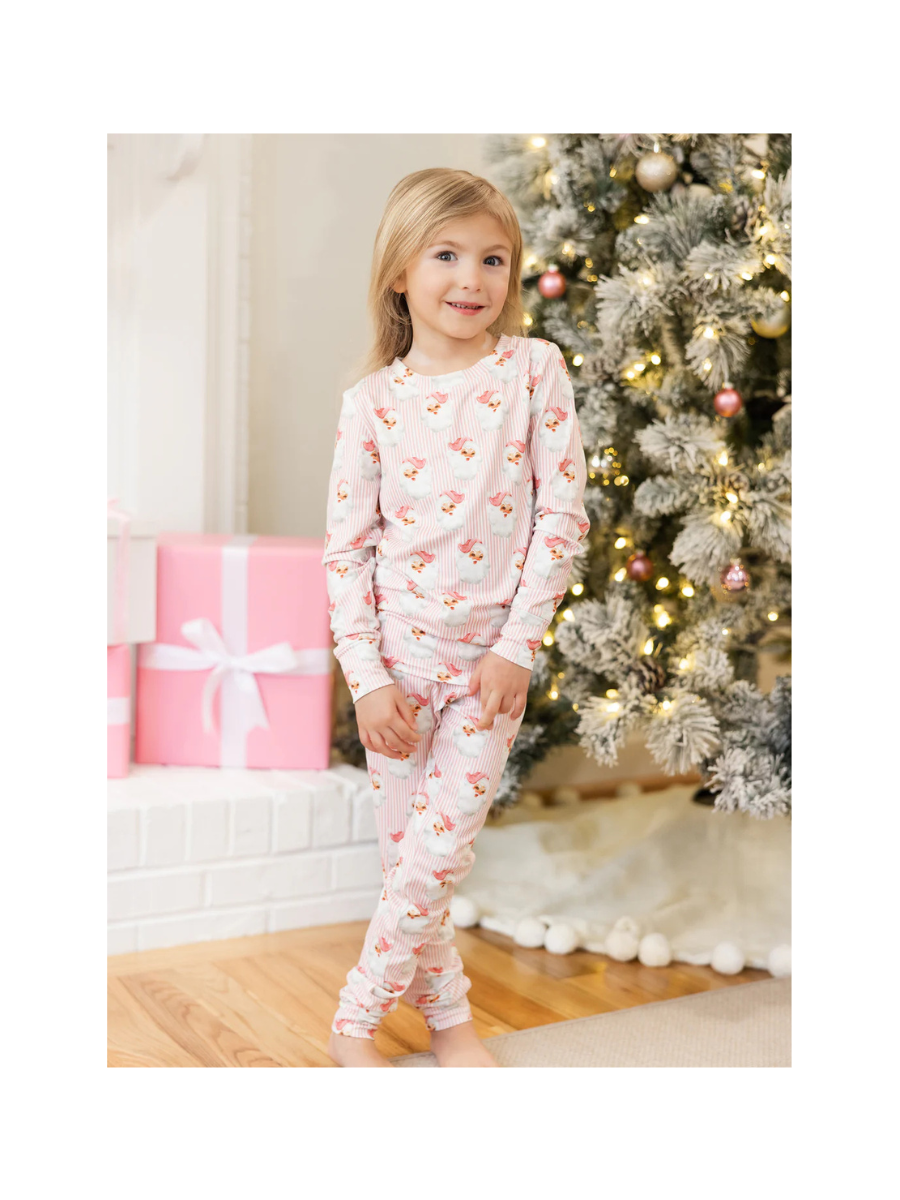 Mary Square | YOUTH Pajama Set - Santa Baby - Pink