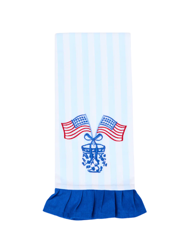 Mary Square Tea Towel American Flag Stripes ginger jar home decor jincy's
