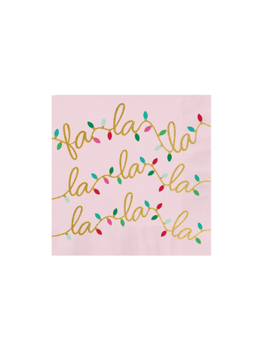 Mary Square Cocktail Napkins Falala pink lights gold gift entertaining home jincy's