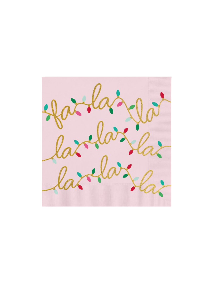 Mary Square Cocktail Napkins Falala pink lights gold gift entertaining home jincy's