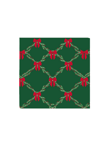 Mary Square Cocktail Napkins Holiday Trellis red & green gift entertaining jincy's