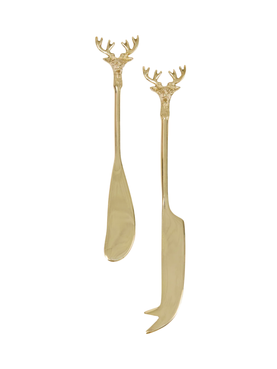 mary square cheese knife spreader set deer christmas gift entertaining jincy's