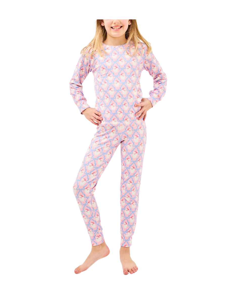 Mary Square | YOUTH Pajama Set - Santa Baby Bows
