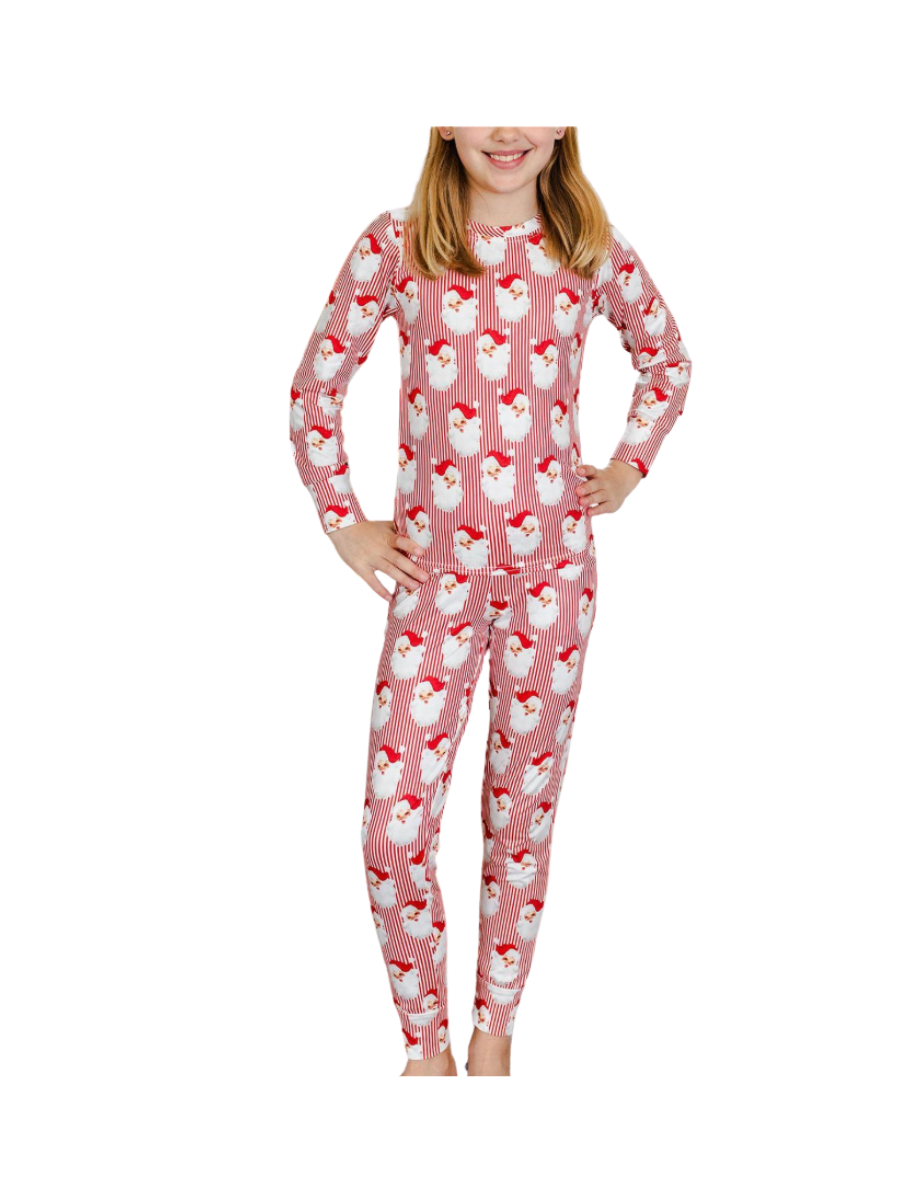 Mary Square | YOUTH Pajama Set - Red Santa Baby